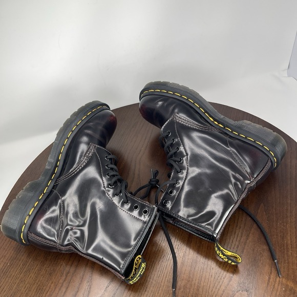 Dr. Martens Womens Boot 6 Arcadia Red Cherry Black Leather Lace Up Combat 1460 - Picture 6 of 16